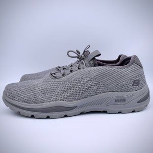 Skechers Arch Fit Motley Harkin Sneakers Shoes 10.5 Gray Textile 204496 Slip On